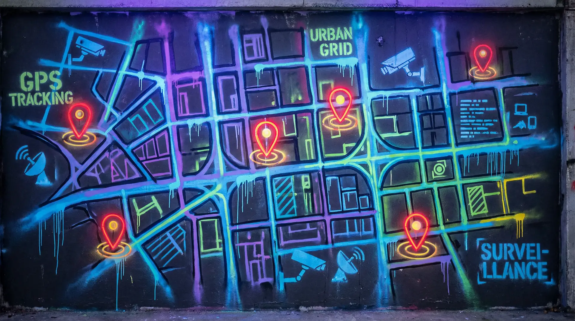 兽医苏玛丽PO 狗仔追踪地图 - 城市涂鸦风格